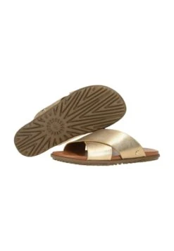 Ugg SOLIVAN CROSSBAND - Pantolette Flach - Gold Metallic Braun -Ugg 164094e704fd469589f97a0f935c5290