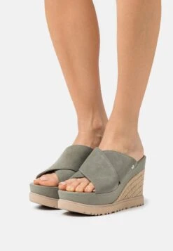 Ugg ABBOT SLIDE - Pantolette Hoch - Moss Green