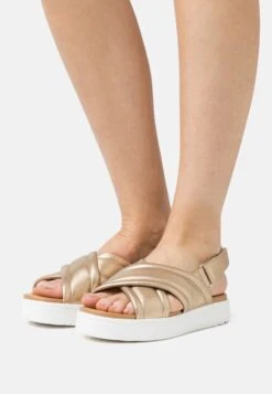 Ugg ZAYNE SLINGBACK - Plateausandalette - Gold Metallic