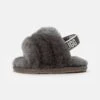 Ugg FLUFF YEAH SLIDE AND LOVEY - Riemensandalette - Charcoal